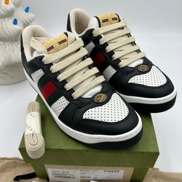 Women’s Gucci, screener leather trainers size 37 made in Italy - Picture 1 of 10
